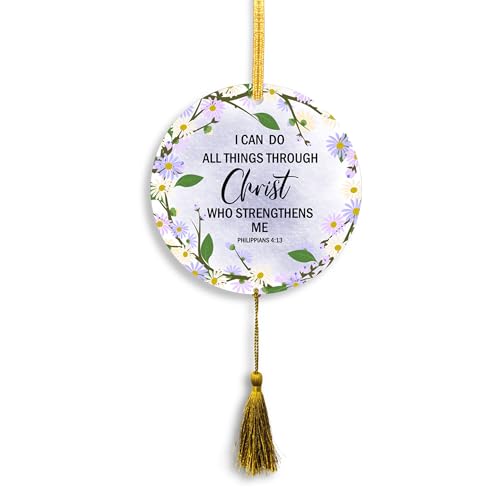 AR Creative I Can Do All - Christian Bible Verse Car Hanging for Decoration, Bible Quotes MDF Wooden Art, Bible Verse, Christian Quotes Car Accessories, Wood Hanger (3 inch x 3 inch).