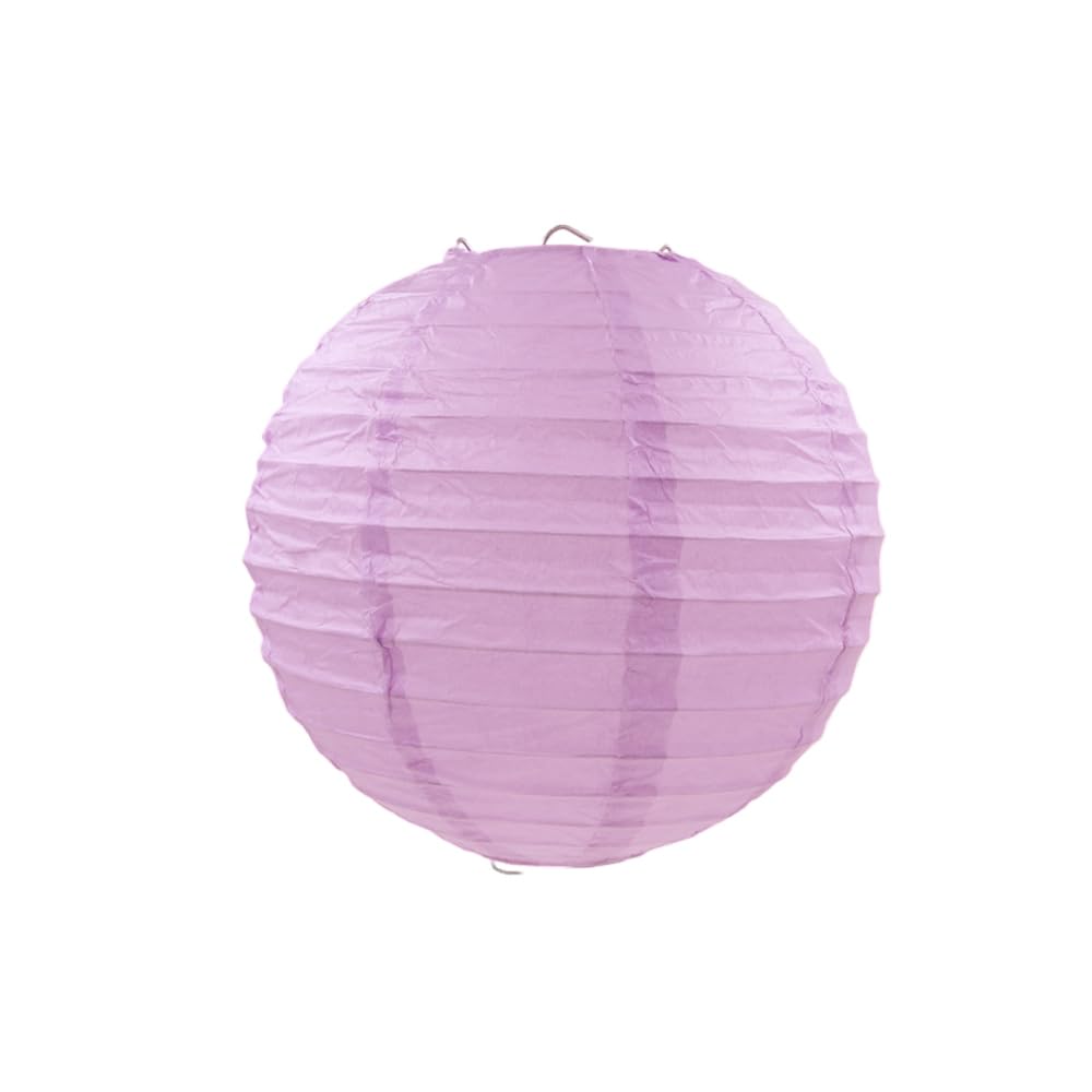 FANSU 8 PCS Paper Lanterns, Round Paper Lanterns for Outside, Paper Lanterns Set Hanging Decorations, Paper Lantern for Wedding, Birthday, Party, Garden, Celebrations (Light Purple,25cm)