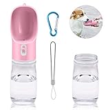 Botella de agua portátil para mascotas: (258 ml de agua + 200 ml de comida) / 400 ml de agua, para satisfacer sus diferentes necesidades. Deshazte del hambre y la sed de tus mascotas al salir y cada parte puede ser muy fácil de limpiar.