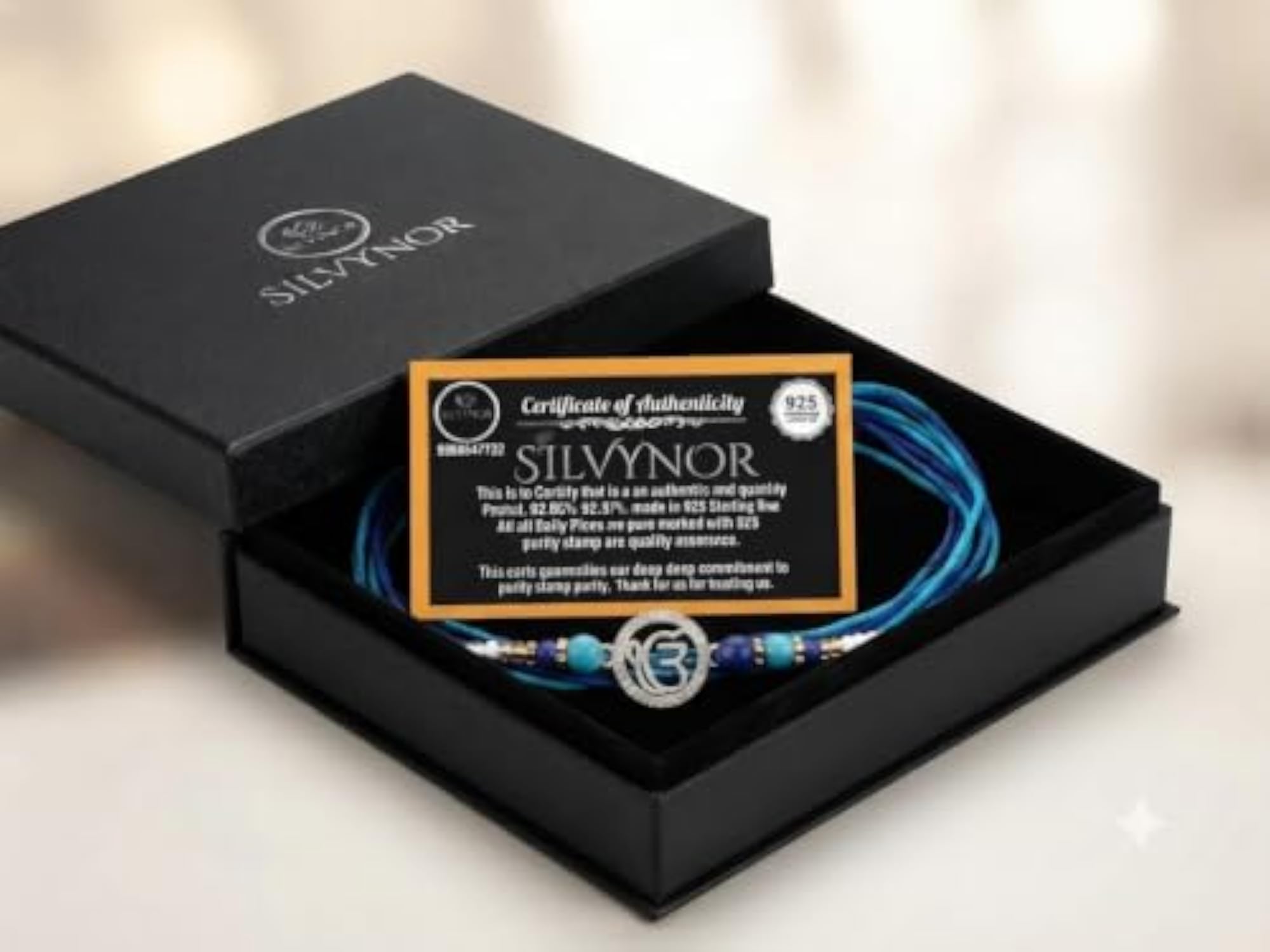 925 Sterling Silver Rakhi for Brother, Premium Handmade Gift