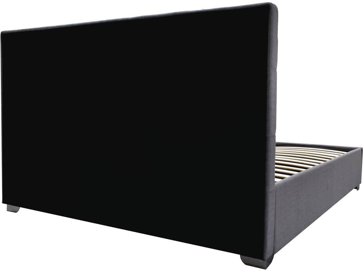Habitat et Jardin - Lit Double Tino en Simili Gris avec Coffre Rangements 140 x 190 cm | Cadre de Lit 2 Places Design | Sommier à Lattes et Tête de Lit Inclus