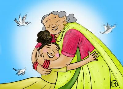 Nani-maa in the courtyard