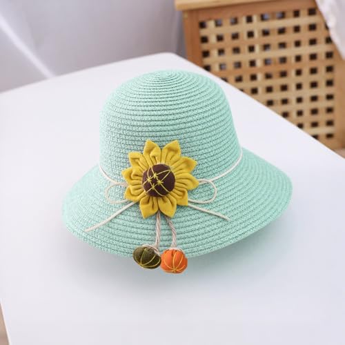 Straw Sun Hat with Sunflower for Girls Outdoor Summer Beach Play4