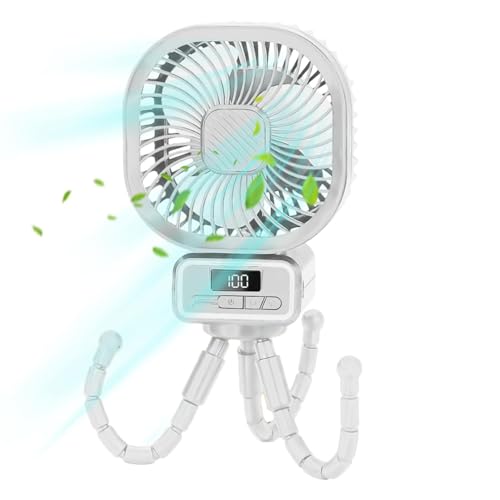 Nkmujil Ventilador de clip de verano, ventilador de refrigeración personal, ventilador de mano con clip, ventilador de mano ligero con 3 velocidades, perfecto para mantenerte fresco durante el clima