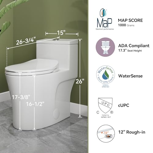 Horow T0338W One Piece Toilet With Non-Electric Bidet Toilet Seat thumb #2