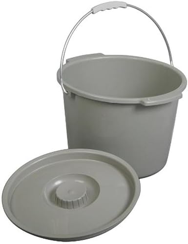 Medline MDS80306B Commode Buckets with Handle and Lid (Pack of 6)