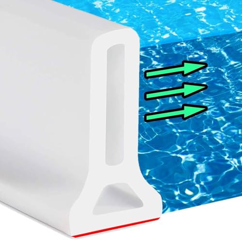 Image of Cosyeasy 1-Meter Collapsible Shower Threshold Water Dam | Self Adhesive Silicone Water Barrier for Shower | Water Stopper for Bathroom Floor | Wet & Dry Separation | Waterproof Water Threshold | White
