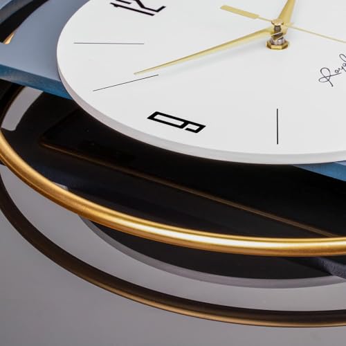 Image of RECTITUDE Large Silent Wall Clock Metal Decorative Wall Clocks 3D Modern Non-Ticking Silent Quartz Clocks for Living Room Home Kitchen Bedroom House Office Decoration Wall Decor for Indoor House