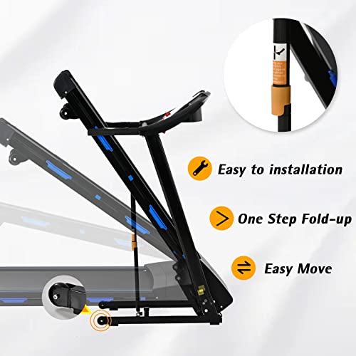 FYC Folding Treadmill with Incline - 3.5HP 330 LBS Weight Foldable Electric Running Walking Machine with Bluetooth/APP for Home, Fitness Jogging Exercise, Space Saver for Small Apartment