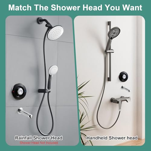 Image of T470 Shower Trim Kit, Compatible with Moen Chateau Shower Trim Kit, Single-Handle Tub /Shower Trim, Includes Escutcheon, Tubes, Screws and Shower Handle (Matte Black)