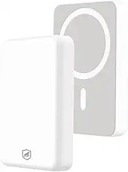 Gshield Power Bank Wireless MagPower Magnético sem fio, Carregador Portátil por Indução Compatível com Magsafe, Branco (10.000 mAh)