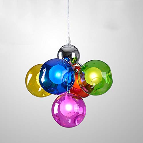 Mlshlf lamp 5 Lights Duplex Staircase Chandelier Bubble Balls Restaurant Long Chandelier Creative Pendant Light Modern Minimalist LED Chandelier for Living Room Nordic Art Personality Ceiling Light