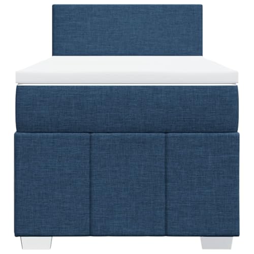 Bed metallbett bettgestell kopfteil bettBoxspringbett mit Matratze Schwarz 200x200 cm StoffGeeignet für Schlafzimmer – Bild 5