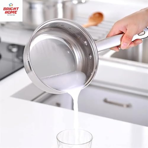 طقم أواني طهي من الفولاذ المقاوم للصدأ مع أغطية زجاجية من برايت هوم، عبوة من 12 قطعة