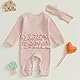 Neugeborene Baby Mädchen Vatertag Strampler mit Fäustlingen und Rüschen Langarm Mein Erster Vatertag Baby Outfit Baumwolle Sommer Kleidung (Daddy’s Little Princess Hellpink, 3-6 Monate)
