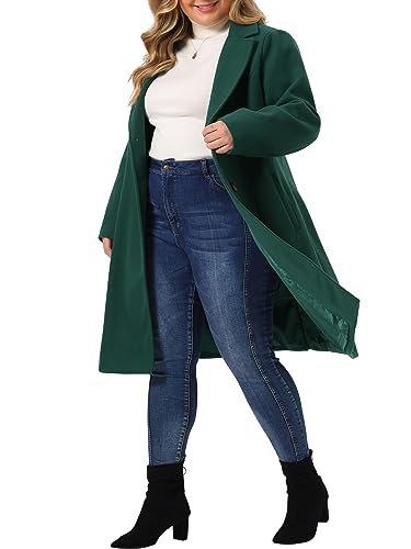 Agnes Orinda Plus Size Long Coats for Women Notched Lapel Winter Warm Double Breasted Coat2