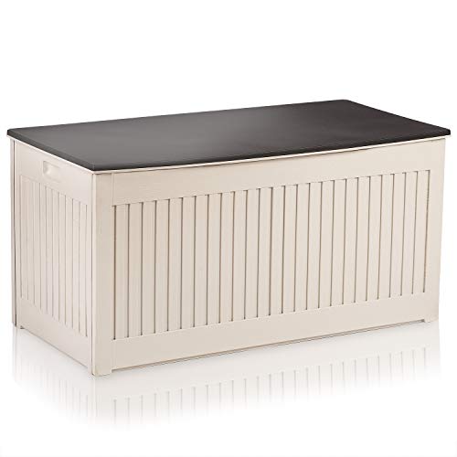 R.G. Gartenbox Auflagenbox 270L Kunststoff Gartenaufbewahrung Aufbewahrungsbox Aufbewahrungskiste Kissenbox Gerätetruhe…