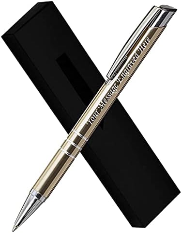Paul Clover Personalised Engraved Blue Ink Ballpoint Pen with Medium Point - Refillable - Lacquered Aluminium Finish - Incl. Gift-Ready Box & Black Refill - Great Gift for Men, Women - Purple