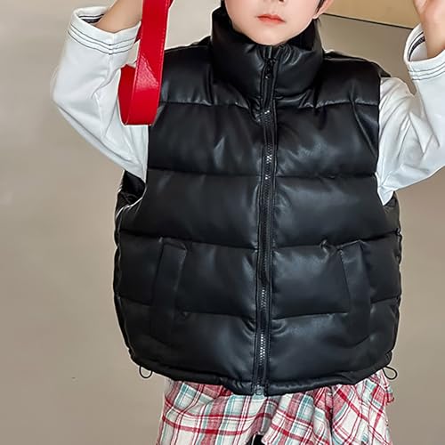 Girls Puffer Vest Thermal Lightweight Zip Up Turtleneck Sleeveless Kids Winter Coat Boys Fall Cropped Down Jackets3