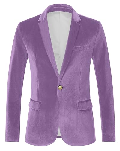 Wemaliyzd Mens 2 Piece Suit Notch Lapel 1 Button Velvet Blazer Jacket & Pants4