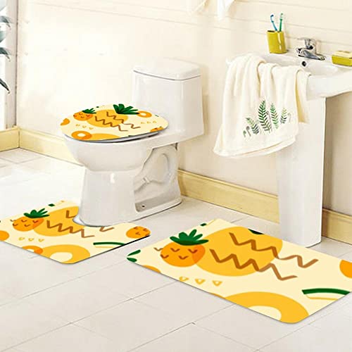 Sommer Obst Cool Style Badezimmer Dekorativ 3 Stück Set rutschfeste Matte Toilettensitzbezug Badteppich Zubehör L1 50x80 cm – Bild 4