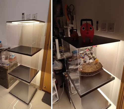 Vitrine à assembler avec base noire en acrylique transparent anti-poussière - 8