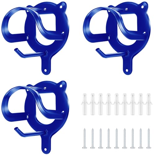 Dunzy 3 Counts Horse Bridle Rack Bracket Bridle Hooks Tack Storage Halter Hanger Metal Holder with Tubes and Screw for Horse Barn Supplies (Sapphire Blue)
