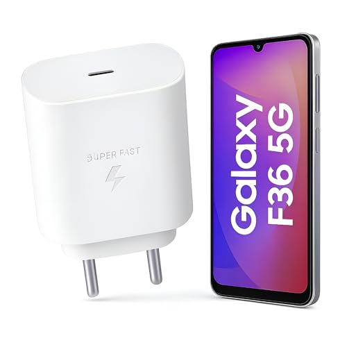 Image of mifaso 25W PD C-Type Superfast Charging Adaptor Compatible with Samsung Galaxy F36|M36|A35|A56|M35|M55|M14|A55|A35|A15|M05|S23 Fe & Other USB C 25Watt Fast Travel Quick Adapter,White