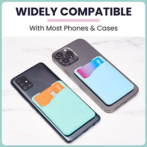 WALLAROO-Premium-Leather-Phone-Card-Holder-Stick-On-Wallet-for-iPhone-and-Android-Smartphones-Spearmint-Leather