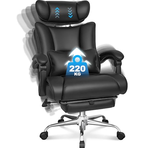 BASETBL Fauteuil Bureau 200kg, Chaise Bureau Ergonomique Confortable, Coussin de Siège en Ressort,...