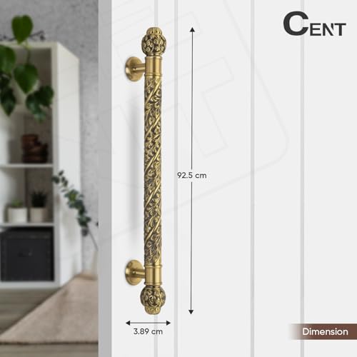 Image of CENT Full Brass 36 Inch Dynamic Door Handle for Main Door, Bedroom Door Handle for Wooden, Glass Door, Pull-Push Door Handle for Home, Office, Hotel - Pack of 1 | Antique Finish