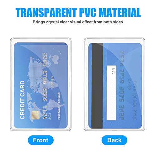 Vicloon Card Holder Protector Sleeves, 30pcs Plastic Card Sleeves, Clear Badge Holders Soft ID Card Holders Standard Card Sleeves for Social Security Card Driver's License Insurance Card