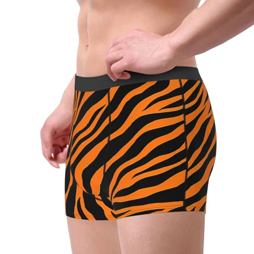 Realistic Tiger Print Men's Boxer Briefs Breathable Stretch Underwear Novelty Trunk Underwear Gym Boxer Briefs3