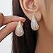 14K Gold Plated Posts Chunky Stud Earrings For Women Dainty Teardrop Earrings Cubic Zirconia Open Hoops Earrings Statement Earring Fashion Jewelry Gift (Silver)