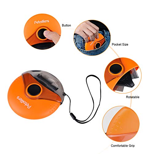 Petoffers 3 in 1 Pet Grooming Brush Effectively Reduces Shedding by Up to 95%, Portable Dematting Tool for Dogs and Cats Deshedding Brush Undercoat Rake Comb for Easy Mats & Tangles Removing - Thumbnail 4
