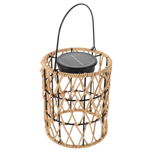 JOINPAYA Solar Hängeleuchte aus Rattan für Außenbereich...