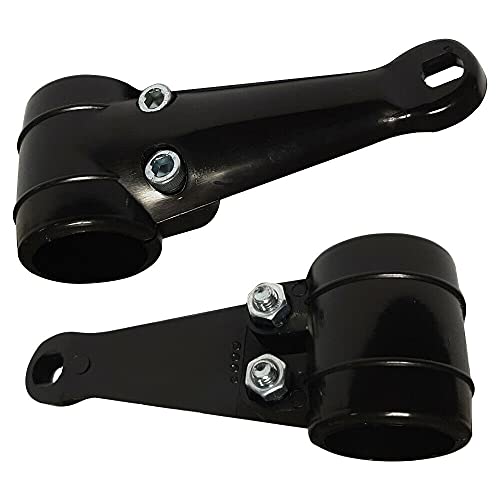 cyclingcolors 2x support de phare noir long moto scooter mobylette cyclomoteur patte fixation lampe éclairage