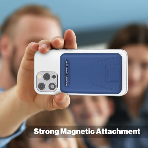Image of AOGUERBE Magnetic Power Bank, 10000mAh Wireless Portable Charger with Stand