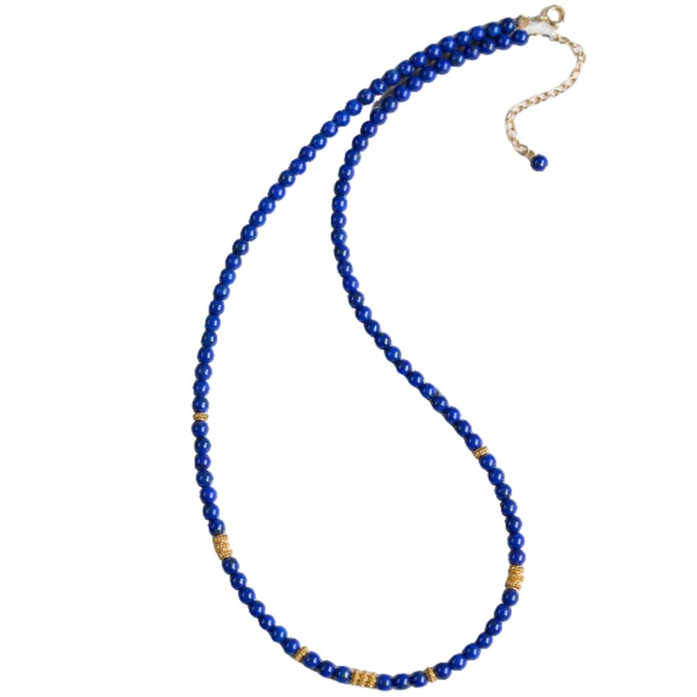Collar de lapislázuli auténtico con Cadena Ajustable, joyería de Piedra Natural de Color Azul Profundo con inclusiones de pirita Dorada, Piedras Preciosas para Mujeres