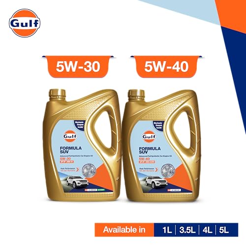 Image of Gulf FORMULA SUV 5W-30 API SP, ACEA C2 | Modern Petrol, Diesel, E20, CNG SUVs | 4 Wheeler Car Advanced Full-Synthetic Engine Oil [5 L] - Pack of 1