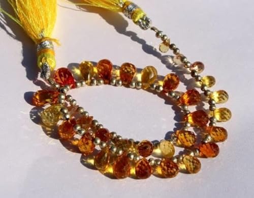 Quartz corindon jaune perles gouttes facettées LKBEADS 3x5-5x10mm