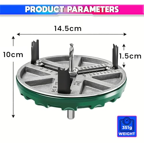 Image of amiciTools Adjustable Hole Saw for Drilling, 1.7 to 5.1 Inch Bit for Sawing Various Diameters 45-130MM, High Precision Cutting Tool for Wood, Plastic, and Drywall