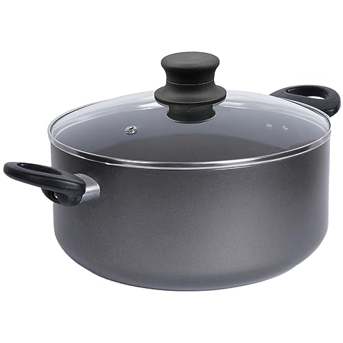 Stock Pot with Lid 4.5L / 24cm Large Non Stick Cooking Pot Saucepan Soup Pot – Heat Resistant Handles Cookware Casserole Dish, Grey by Circle of Trust