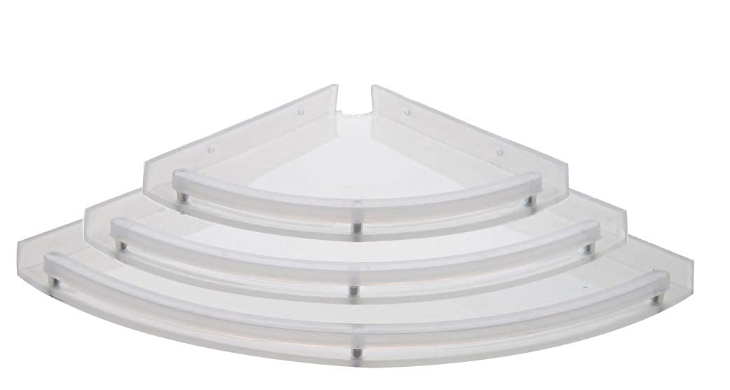 LOGGER Acrylic Glossy Finish Unbreakable Corner Wall Shelf for Bathroom (5X5, 7X7, 9X9-inch, Silver) -Set of 3 (B07QM68J5D) Amazon Price History, Amazon Price Tracker