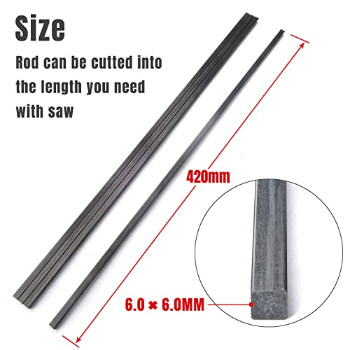 Cncarbonfiber CARBON-SQUARE-ROD6.0MM 4Pcs 6.0Mm Square Carbon Fiber Rods 6.0X6.0X420Mm,Solid Carbon Tube(Pultrusion) 6.0Mm Length 420Mm,1.4/2/3/4/6Mm Available thumb #1