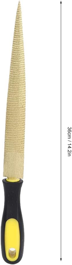 Aladeno Wood File Golden Wood Tapered Wood File Rasp High Quality Carbon Steel DIY Craft Carpenter Woodworking Carving Tool Hand Files Diamond File Wood Rasps for Woodworking (10 in)