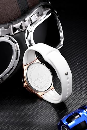 Image of Daniel Hechter Paris Auber Collection Analog Quartz Watch for Men with Round Gloss Dial, Small Seconds Sub-Dial & Silicone Strap