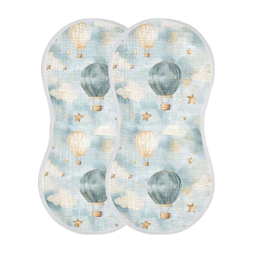 xigua Hot Air Balloons (4) Baby Burp Cloths for Newborn Boys and Girls 4 Pack, Soft & Absorbent Cotton Baby Burp Cloth, Baby Washcloths, Newborn Towel, Burp Rags2
