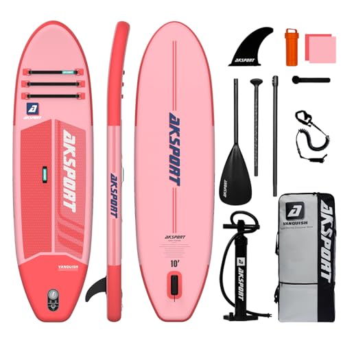 AKSPORT Tavola da Paddle Gonfiabile 10', SUP con Tutti gli Accessori, Design Ampio e Stabile,...