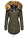 Produktbild Marikoo Damen Wintermantel Winterparka mit abnehmbarem Kunstfell La Viva Prc Grün Gr. S